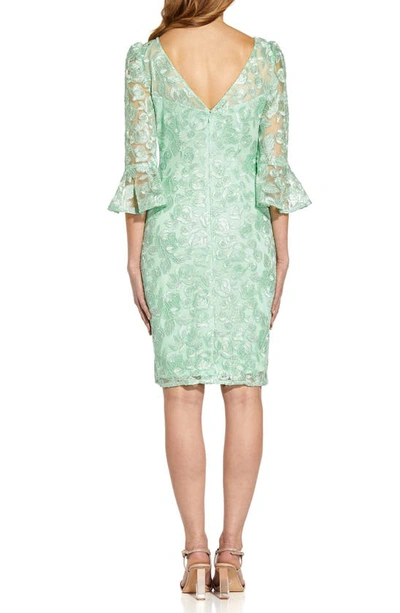 Shop Adrianna Papell Rosie Embroidered Cocktail Dress In Mint Smoke