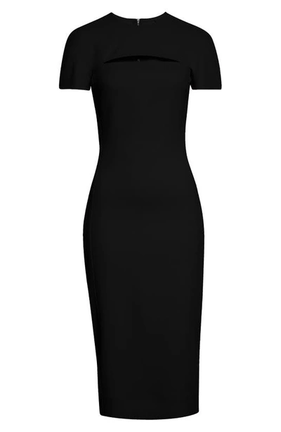 Shop Victoria Beckham Peekaboo Cutout Crepe Sheath Dress In Black