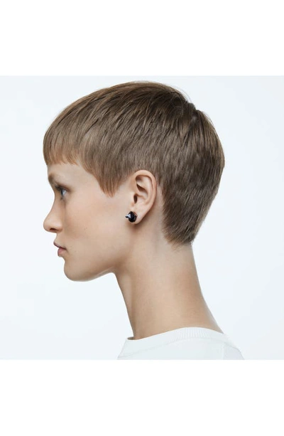 Shop Swarovski Ortyx Stud Earrings In Gray