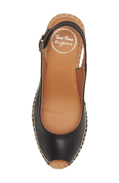 Toni Pons Croacia Espadrille Wedge In Black Leather