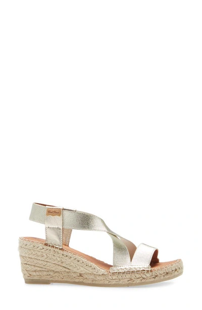 Toni Pons Tura Espadrille Wedge In Platinum Leather