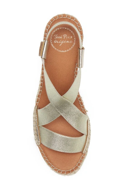 Toni Pons Tura Espadrille Wedge In Platinum Leather