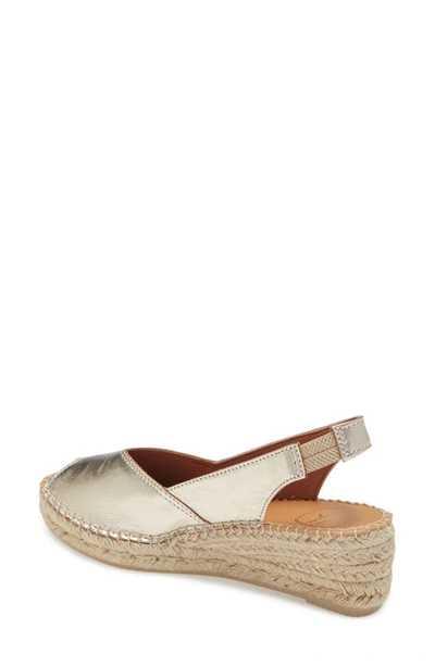 Shop Toni Pons Bernia Espadrille Wedge In Platinum Leather