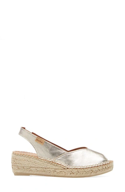 Shop Toni Pons Bernia Espadrille Wedge In Platinum Leather