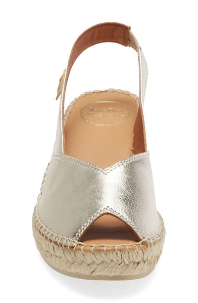 Shop Toni Pons Bernia Espadrille Wedge In Platinum Leather