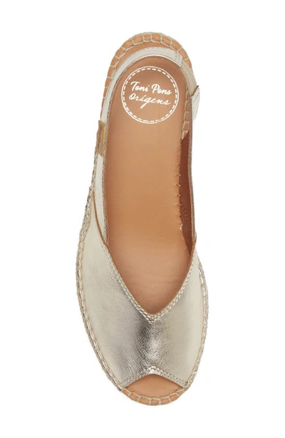 Shop Toni Pons Bernia Espadrille Wedge In Platinum Leather