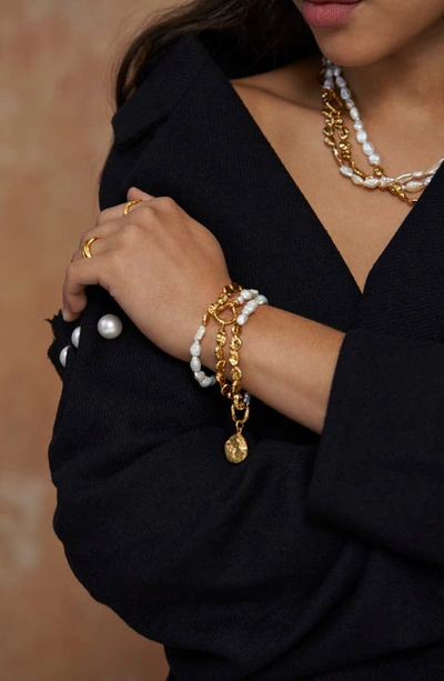 Shop Monica Vinader Galaxy Diamond Bracelet In Gp