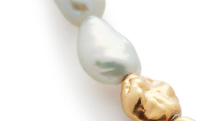 Shop Monica Vinader Keshi Pearl Necklace In Gp