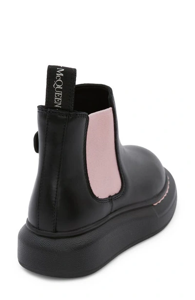 Shop Alexander Mcqueen Chelsea Platform Boot In Black/ Sugar Pink