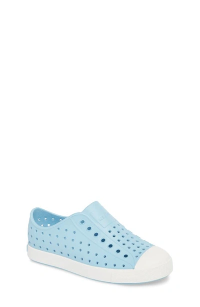 Shop Native Shoes Jefferson Water Friendly Slip-on Sneaker In Sky Blue/ Shell White