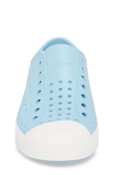 Shop Native Shoes Jefferson Water Friendly Slip-on Sneaker In Sky Blue/ Shell White
