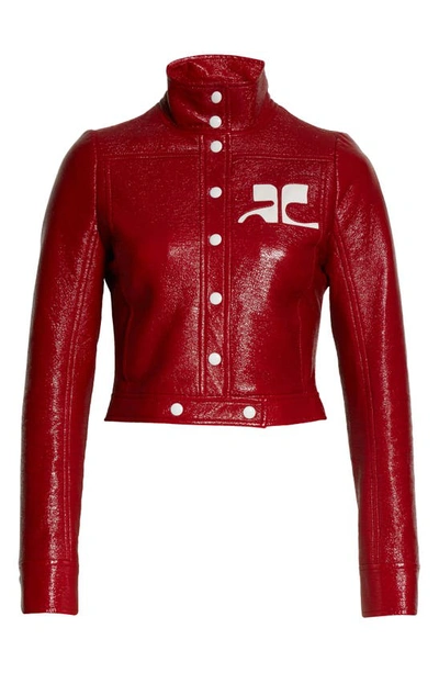 Courrèges Reedition Vinyl Jacket In Red