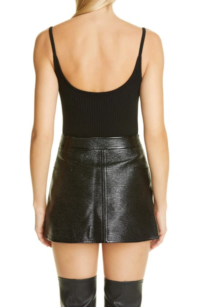Courrèges Logo-patch Cotton-blend Knit Top In Black