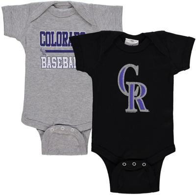 Shop Soft As A Grape Newborn & Infant  Black/gray Colorado Rockies 2-piece Body Suit