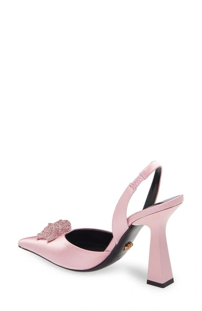 Shop Versace La Medusa Slingback Pointed Toe Pump In Pink