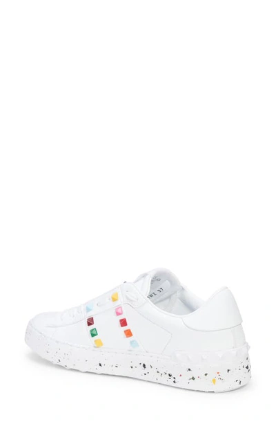 Valentino Open For A Change Rockstud Low-top Sneakers In Bianco/ Multiclr