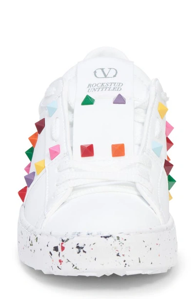 Shop Valentino Open For A Change Rainbow Studded Sneaker In Bianco/ Multiclr