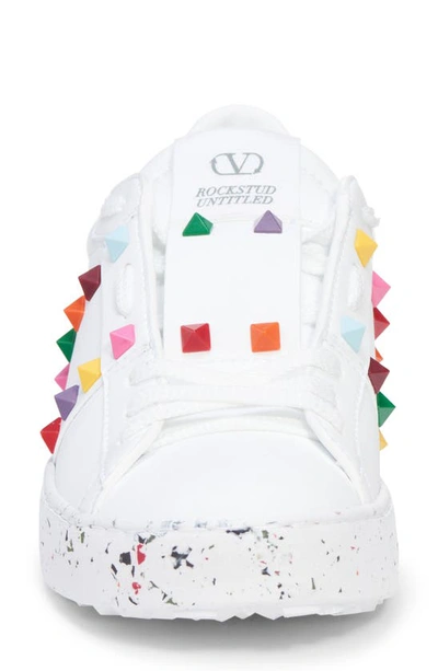 Valentino Open For A Change Rockstud Low-top Sneakers In Bianco/ Multiclr
