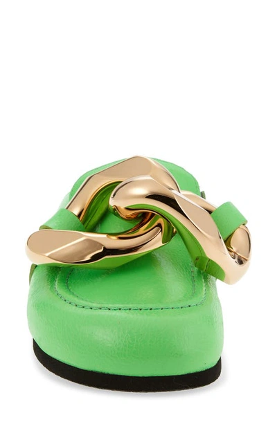 Shop Jw Anderson Chain Link Loafer Mule In Green
