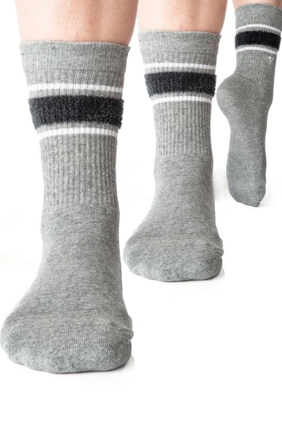 Shop Arebesk 2-pack Cotton Terry Crew Socks In Grey