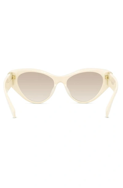 Shop Fendi 55mm Cat Eye Sunglasses In Ivory / Gradient Brown