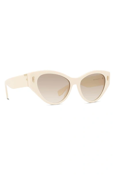Shop Fendi 55mm Cat Eye Sunglasses In Ivory / Gradient Brown