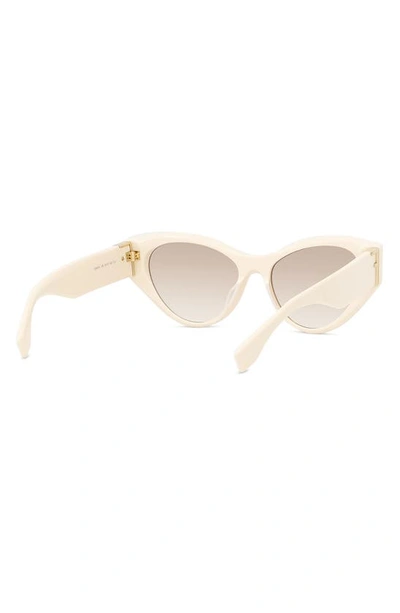 Shop Fendi 55mm Cat Eye Sunglasses In Ivory / Gradient Brown