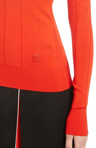 Shop Givenchy Logo Turtleneck Sweater In 620-poppy Bright Red