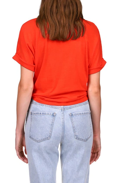 Shop Sanctuary All Day Tie Waist T-shirt In Red Alert