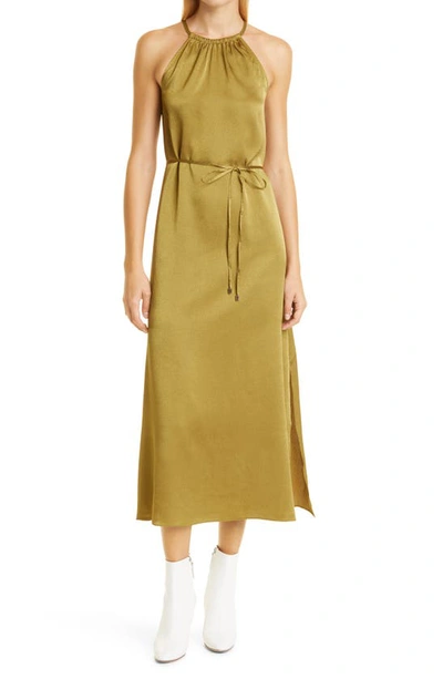 Shop Ted Baker Roxieyy Textured Satin Halter Dress In Green