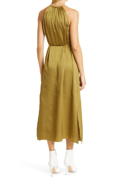 Shop Ted Baker Roxieyy Textured Satin Halter Dress In Green