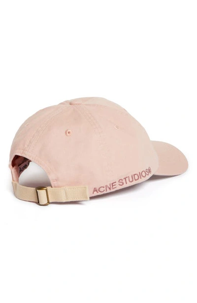 Shop Acne Studios Carliy Logo Cotton Twill Baseball Cap In Dusty Pink