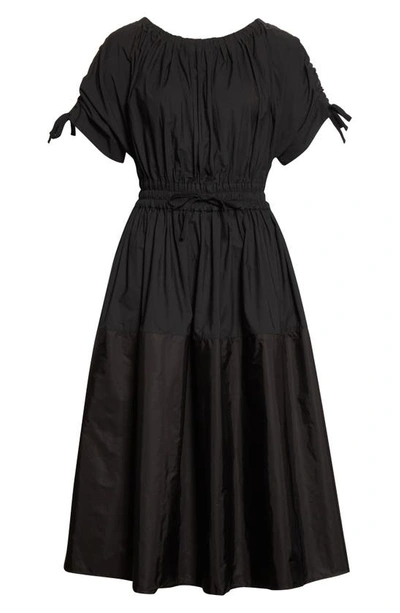Shop Moncler Mixed Media Dress In Black