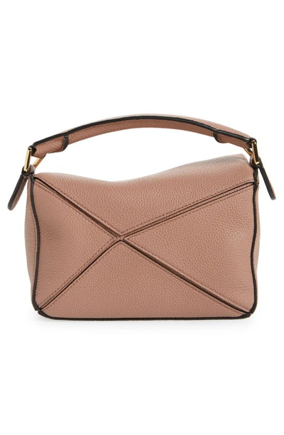 Shop Loewe Mini Puzzle Leather Bag In Dark Blush