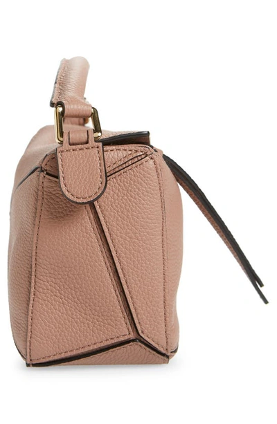 Shop Loewe Mini Puzzle Leather Bag In Dark Blush