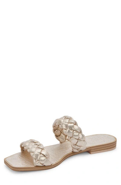 Shop Dolce Vita Indy Slide Sandal In Light Gold Metallic Stella