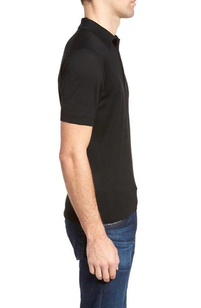 John Smedley Short Sleeve Polo Shirt In Black