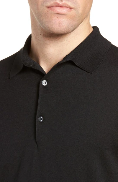 John Smedley Short Sleeve Polo Shirt In Black