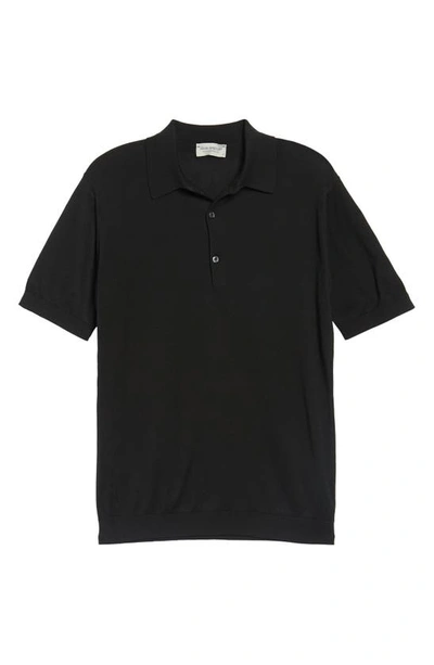 John Smedley Short Sleeve Polo Shirt In Black