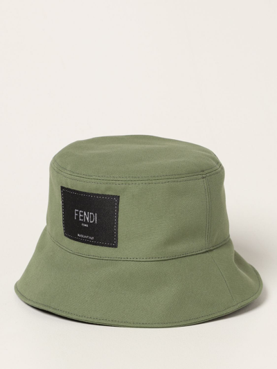 Shop Fendi Canvas Fisherman Hat In Green