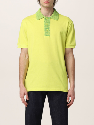 Shop Bottega Veneta Piqué Cotton Polo T-shirt In Green