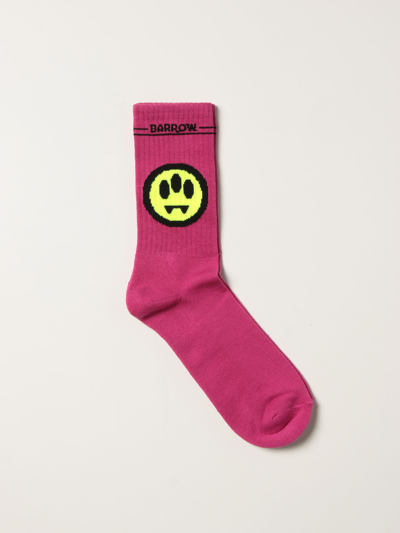 Shop Barrow Socks With Logo In 草莓红
