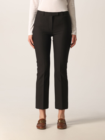 Shop 's Max Mara Cropped Trousers In Stretch Cotton And Viscose In Black