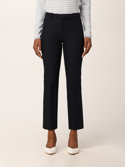 Shop 's Max Mara Cropped Trousers In Stretch Cotton And Viscose In Blue