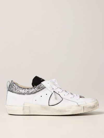 Shop Philippe Model Prsx  Sneakers In Leather In White