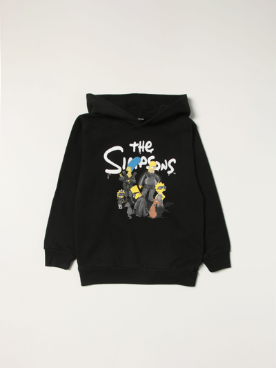 Shop Balenciaga The Simpsons  Hoodie In Stretch Cotton In Black