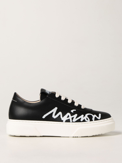 Mm6 Maison Margiela Sneakers In Leather In Black