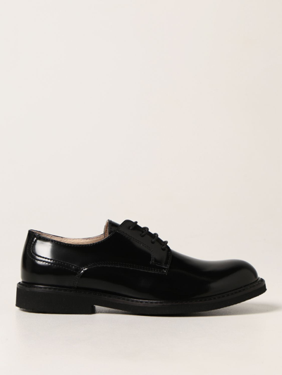 Shop Montelpare Tradition Derby In Brushed Leather In Black