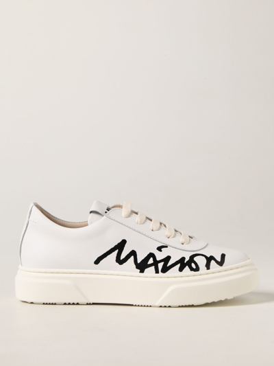 Shop Mm6 Maison Margiela Sneakers In Leather In White
