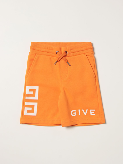 Shop Givenchy Jogging Shorts With 4g Logo In Orange